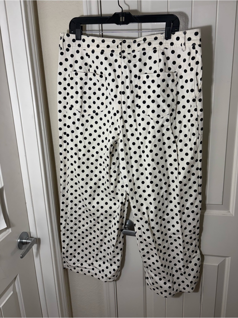Who What Wear White Wide-Leg Polka Dot Pants